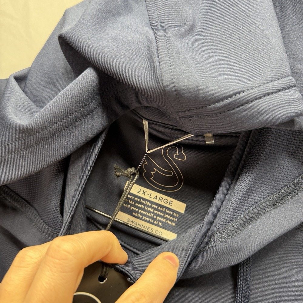 New Swannies Vandyke Mens 2XL Navy Blue Lightweight Performance Zip Golf Hoodie - Picture 6 of 10